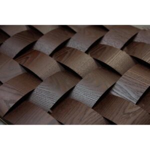 Мозаика и 3D панели из дерева Da Vinci 1021-ST Термо ясень плетёнка скруглёная 396x396