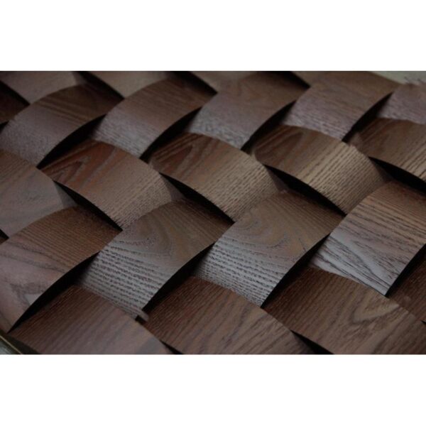 Мозаика и 3D панели из дерева Da Vinci 1021-ST Термо ясень плетёнка скруглёная 396x396