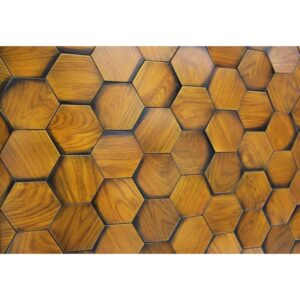 Мозаика и 3D панели из дерева Da Vinci 1030 П Состаренные медовые соты Дуб 610x610