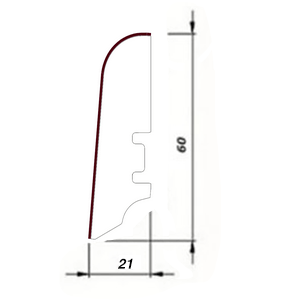 Плинтус напольный Tecnorivest дуб черный шпонированный прямой со скосом 60х21 60x2500